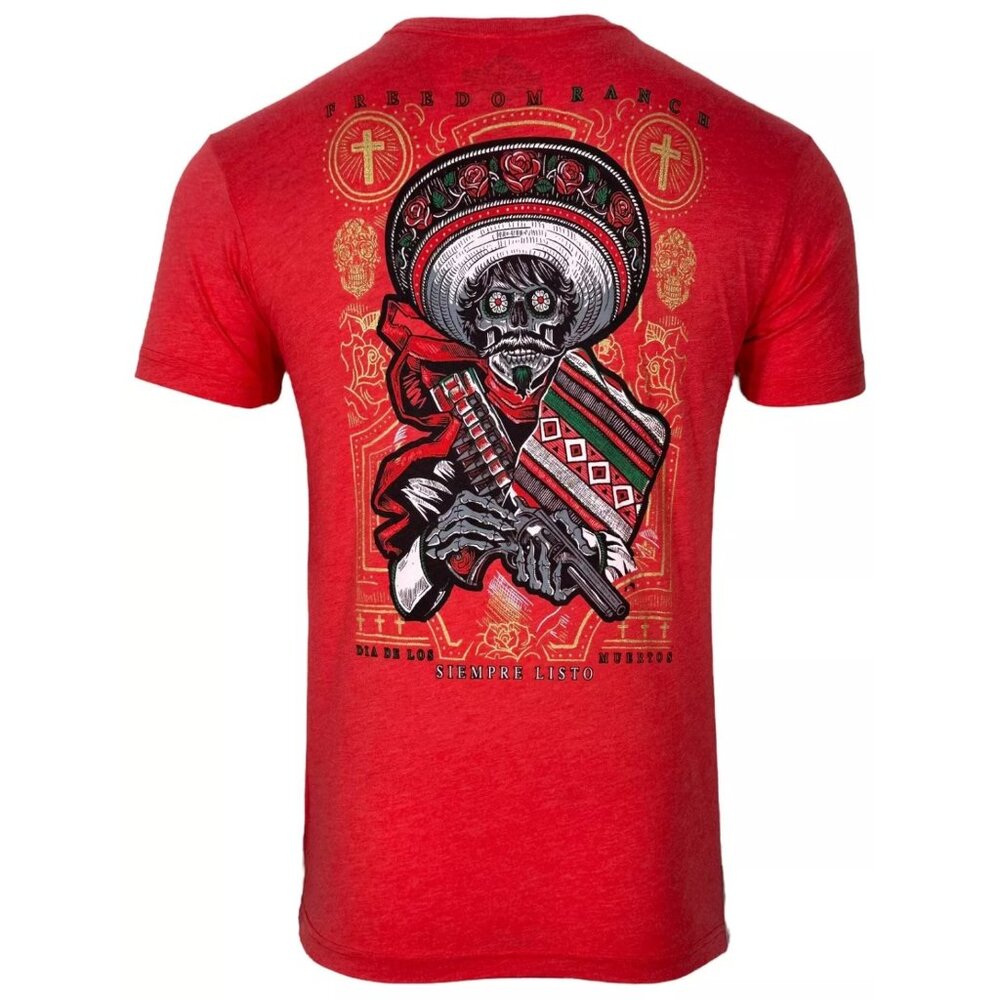Freedom Ranch Men's T-shirt Always Ready Dia De Los Muertos